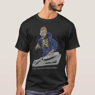 Zombie Skeleton Halloween DJ T-Shirt