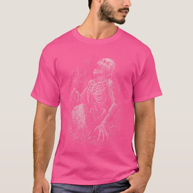 Zombie Skeleton Undead Horror Grave Goth Alt Alter T-Shirt (Vorderseite)