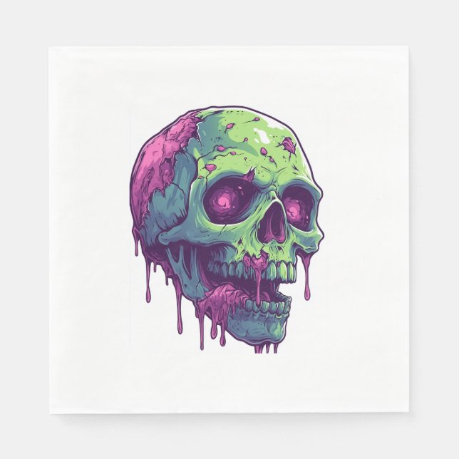 Zombie Skull Apokalypse Serviette (Vorderseite)