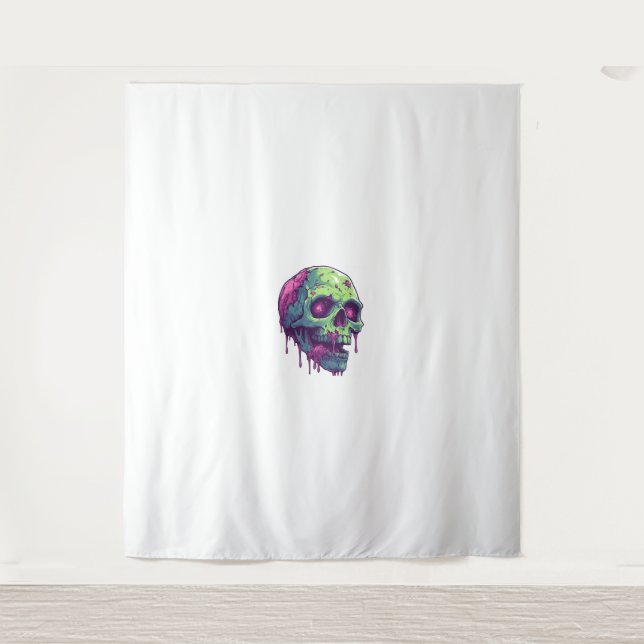 Zombie Skull Apokalypse Wandteppich (Vorderseite)