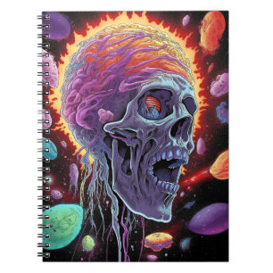 Zombie Skull Creature Sci-fi-Horror Art Notizblock