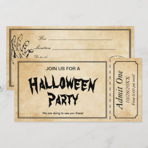 Zombie Skull Halloween-Party Ticket Einladung