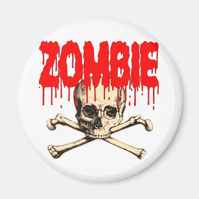 Zombie Skull Red Magnet (Vorne)