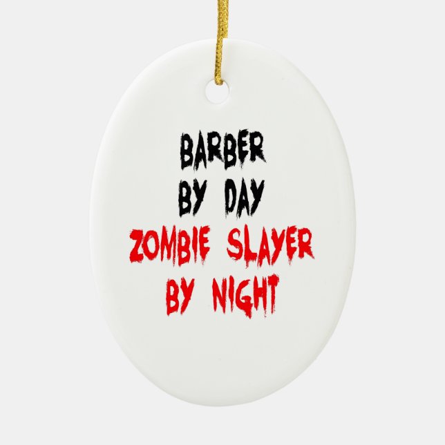 Zombie Slayer Barber Keramikornament (Vorne)