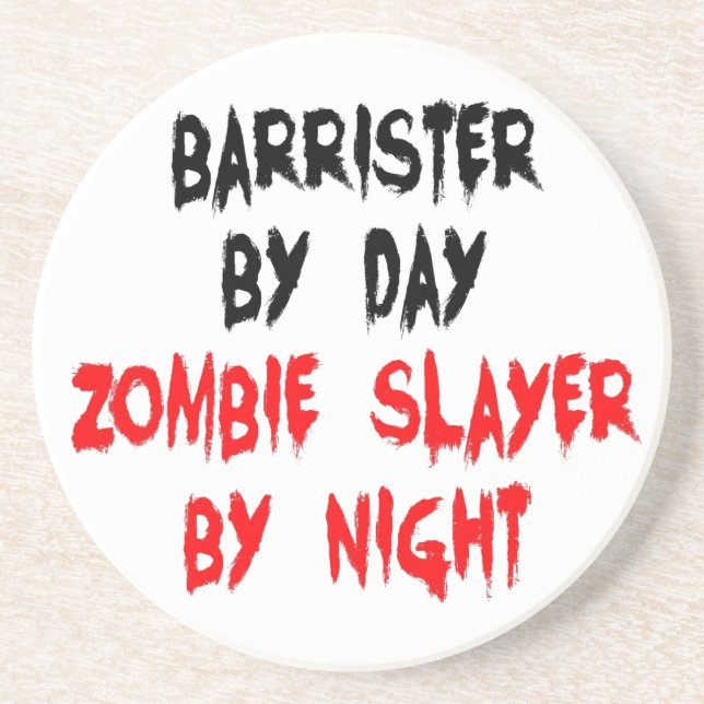 Zombie Slayer Barrister Sandstein Untersetzer (Vorne)