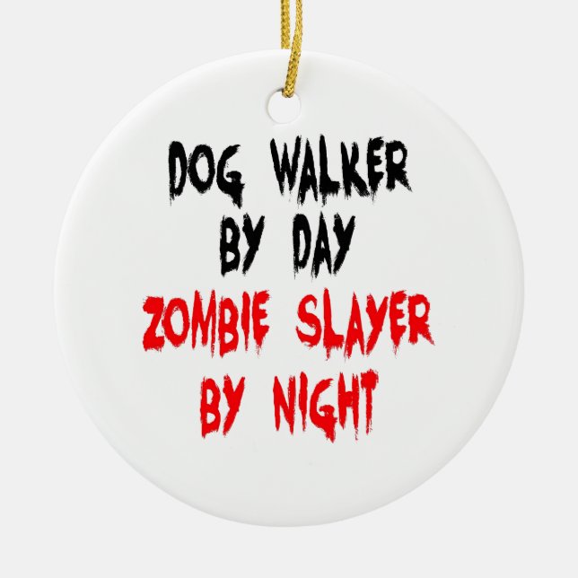 Zombie Slayer Dog Walker Keramikornament (Vorne)