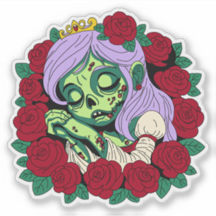 Zombie Sleeping Beauty Aufkleber