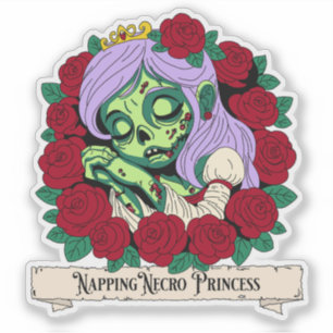 Zombie Sleeping Beauty Aufkleber