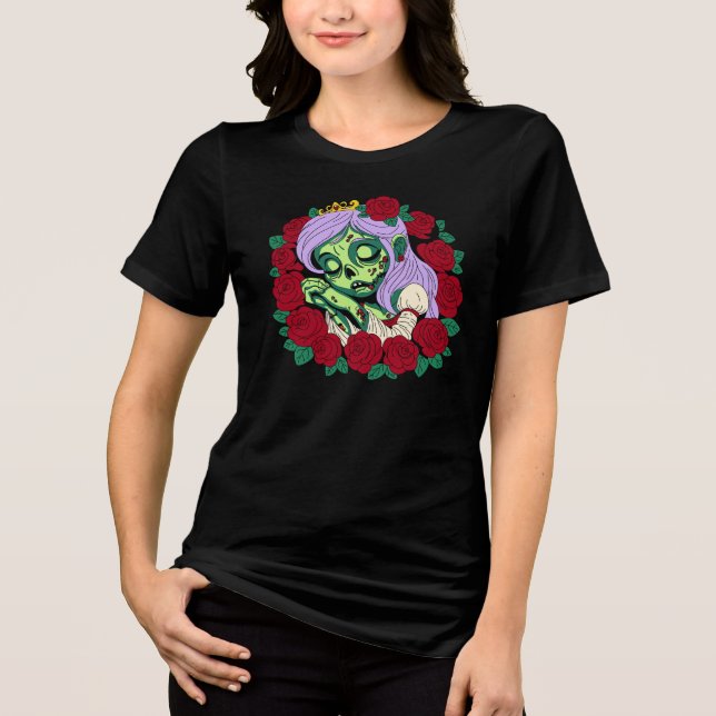Zombie Sleeping Beauty Tri-Blend Shirt (Vorderseite)