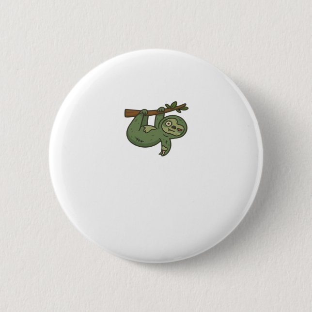 Zombie Sloth Classic T - Shirt Button (Vorderseite)
