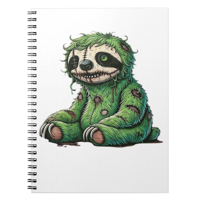 Zombie Sloth Halloween Zombie Sloth Zombie Lover C Notizblock (Vorderseite)