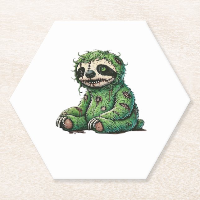 Zombie Sloth Halloween Zombie Sloth Zombie Lover C Untersetzer (Vorderseite)