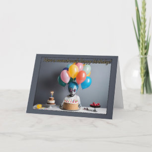 Zombie souhaite la carte d'anniversaire du garçon