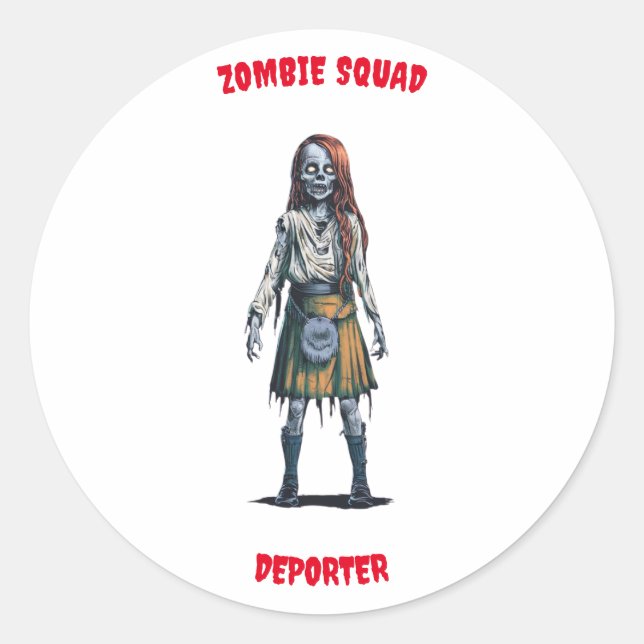 Zombie Squad Deporter Round Sticker (Vorderseite)