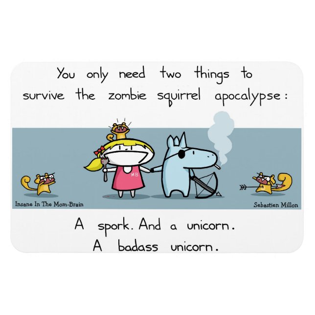 Zombie Squirrel Apokalypse Magnet (Horizontal)