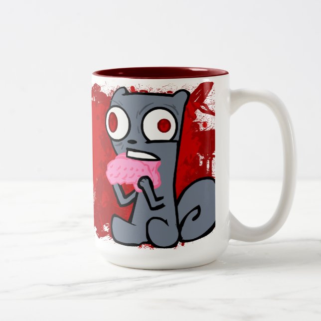 Zombie Squirrels Tasse! Zweifarbige Tasse (Rechts)