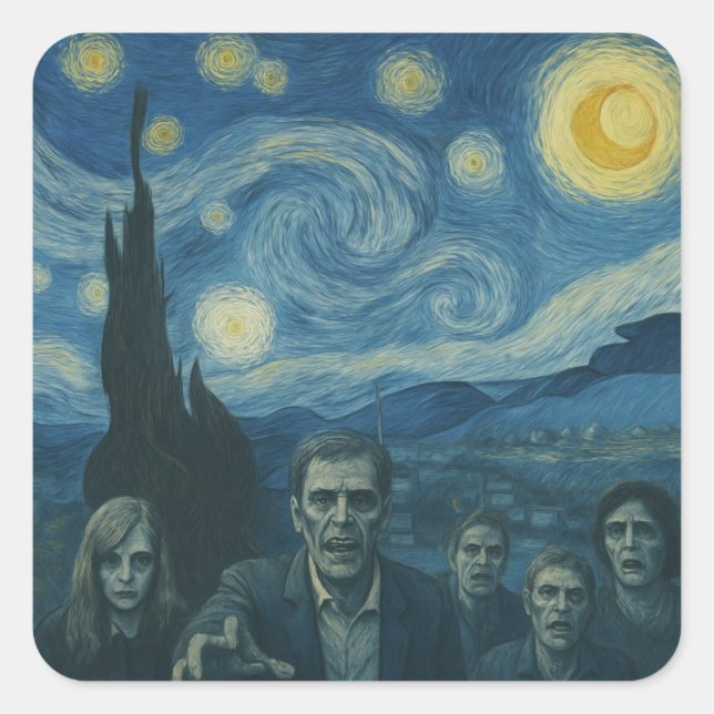 Zombie Starry Night Sticker (Vorderseite)