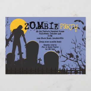 Zombie steigt Halloween-Party-Einladung Einladung