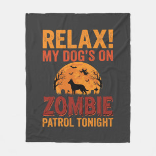 Zombie-Streifenpolizei-Hund Halloween Fleecedecke