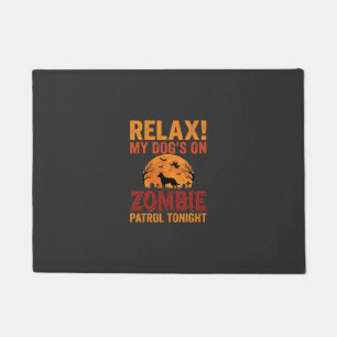 Zombie-Streifenpolizei-Hund Halloween Fußmatte