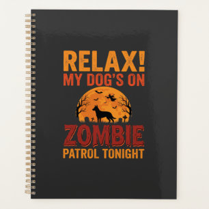 Zombie-Streifenpolizei-Hund Halloween Planer