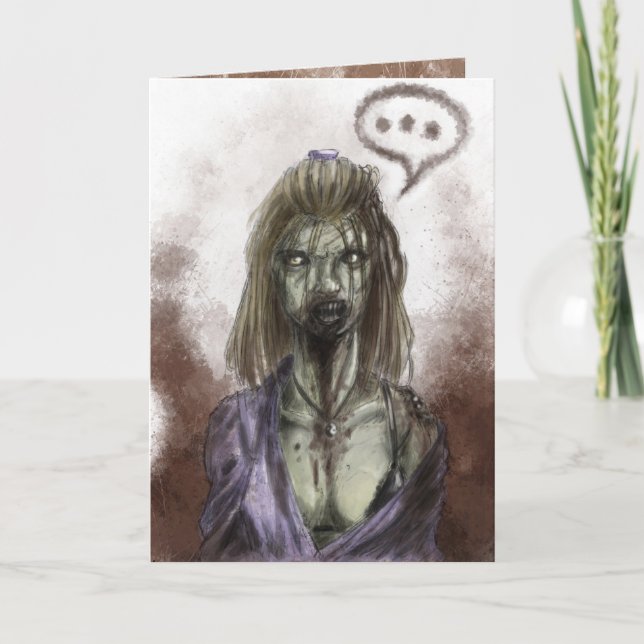 Zombie Sweetheart Card Feiertagskarte (Vorderseite)