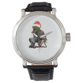 Zombie T-Rex Ugly Christmas Dinosaur Armbanduhr