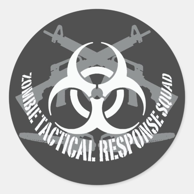 Zombie-taktisches Reaktionskommando 1 Runder Aufkleber (Vorderseite)