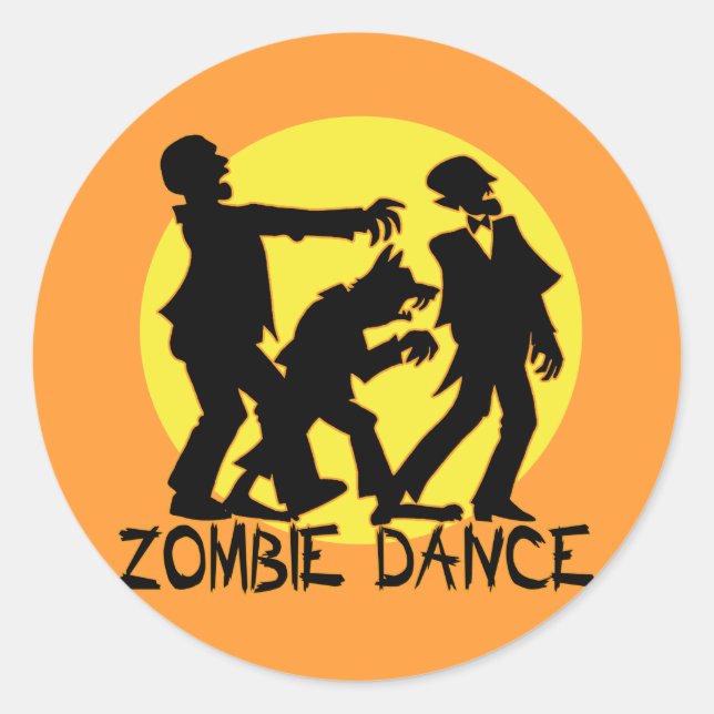 Zombie-Tanz-Aufkleber/Umschlag Aufkleber (Vorderseite)