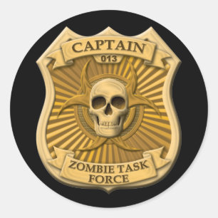 Zombie Task Force - Captain Abzeichen Runder Aufkleber
