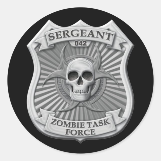 Zombie Task Force - Sergeant Abzeichen Runder Aufkleber (Vorderseite)