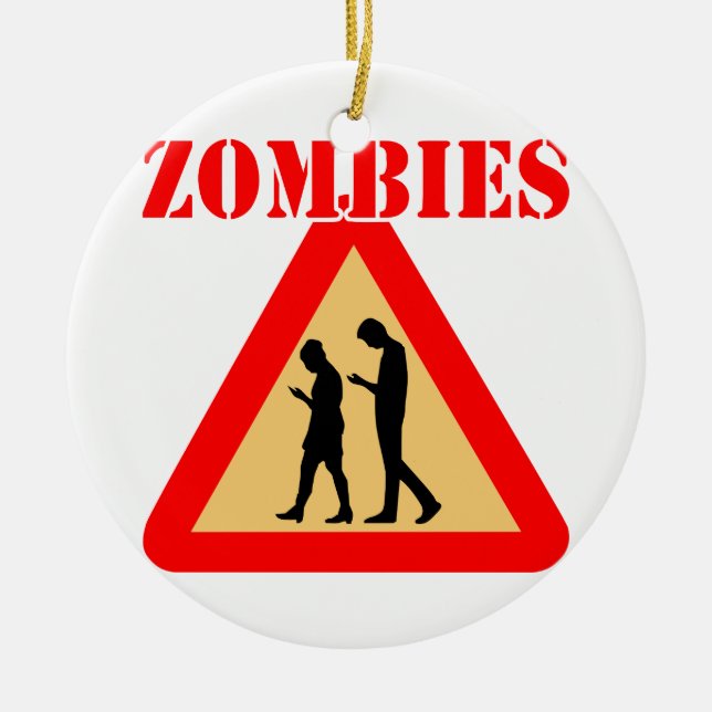 Zombie-Teenager mit Handys Keramikornament (Vorne)