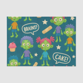 Zombie Tissue Paper Birthday Wrap Seidenpapier