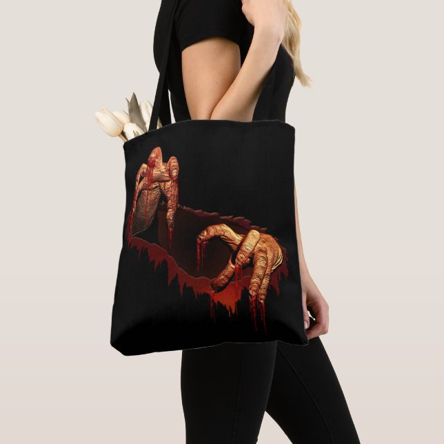 Zombie Tote Bag Halloween Gory Beängstigend Zombie Tasche (Von Nahem)