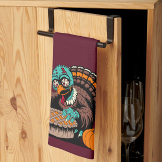 Zombie Turkey Will Pumpkin Pie Geschirrtuch