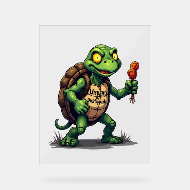 Zombie Turtle Acrylschild (Vorderseite)