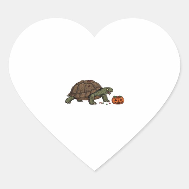 Zombie Turtle Candy Crawl - Gruseliger langsamer H Herz-Aufkleber (Vorderseite)