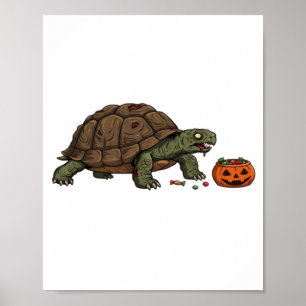 Zombie Turtle Candy Crawl - Gruseliger langsamer H Poster