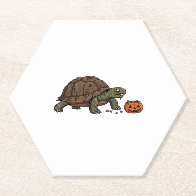 Zombie Turtle Candy Crawl - Gruseliger langsamer H Untersetzer (Vorderseite)
