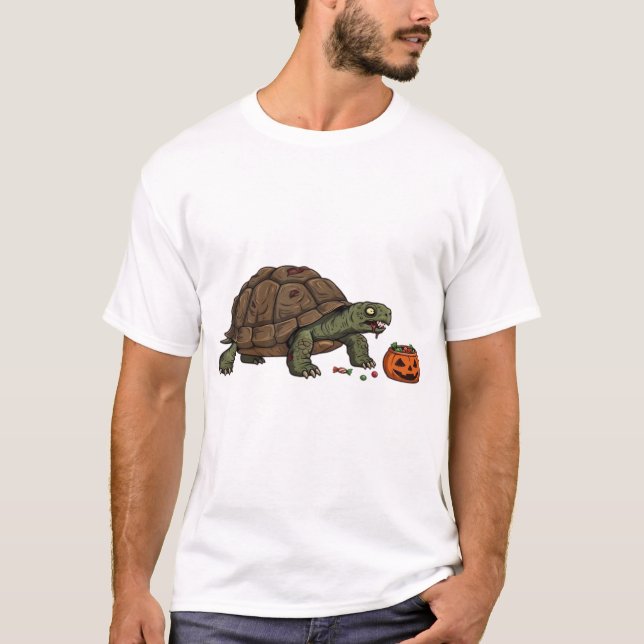 Zombie Turtle Candy Crawl - Spooky Slow Halloween  T-Shirt (Vorderseite)