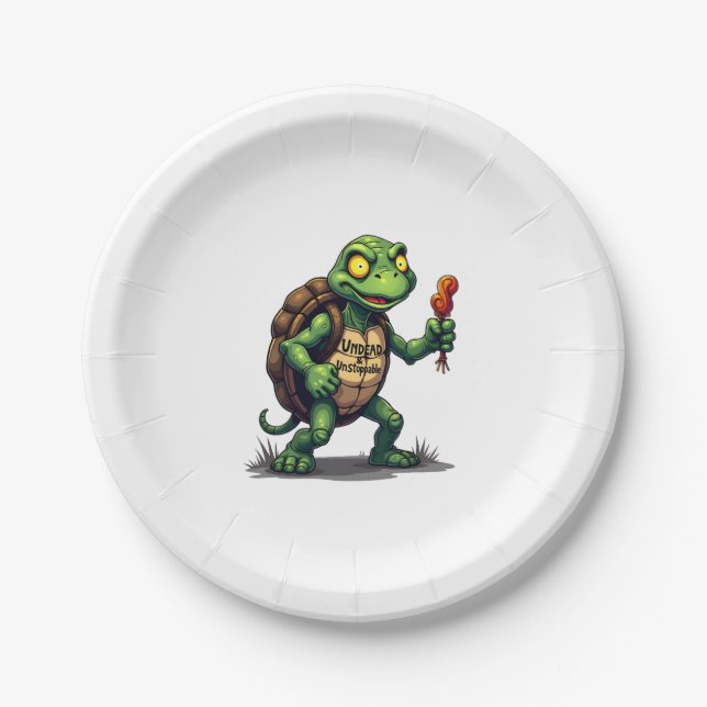 Zombie Turtle Pappteller (Vorderseite)