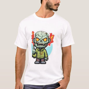 ZOMBIE-Typ Mittelfinger Halloween einfaches Kostüm T-Shirt