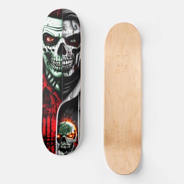 Zombie und Skull Skateboard (Vorderseite)
