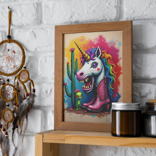 Zombie Unicorn Art Poster oder Decoupage Paper