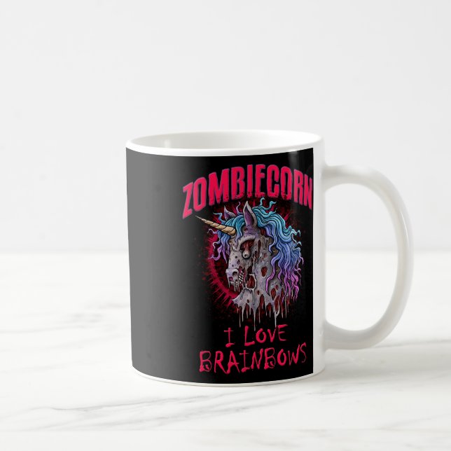 Zombie Unicorn I Liebe Brainbows Punk Gothic Goth  Kaffeetasse (Rechts)