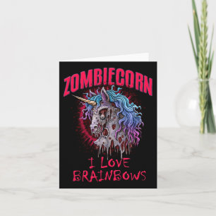 Zombie Unicorn I Liebe Brainbows Punk Gothic Goth Karte