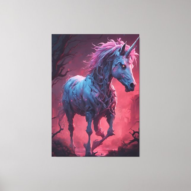 Zombie Unicorn Leinwanddruck (Vorderseite)