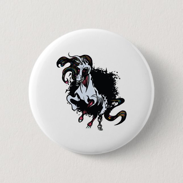 Zombie Unicorn Stehend Button (Vorderseite)