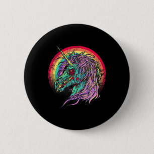 Zombie Unicorn Unicorn Halloween Button