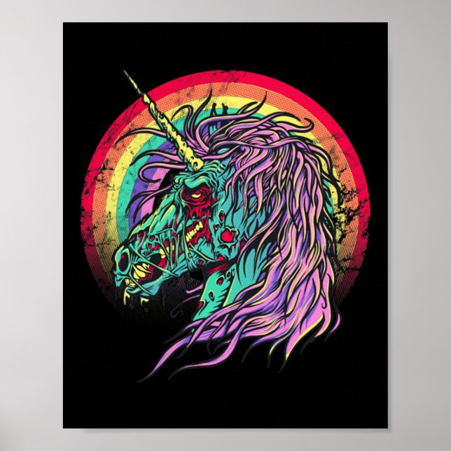 Zombie Unicorn Unicorn Halloween Poster (Vorne)